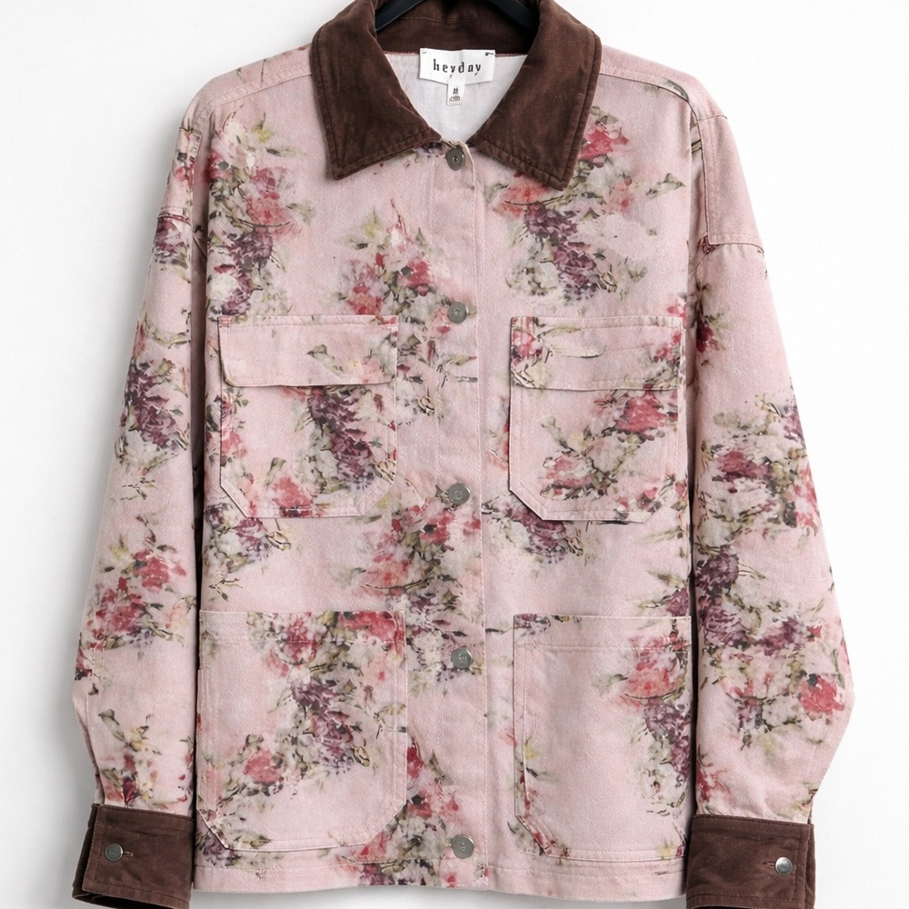 Heyday Pink Floral Utility Jacket